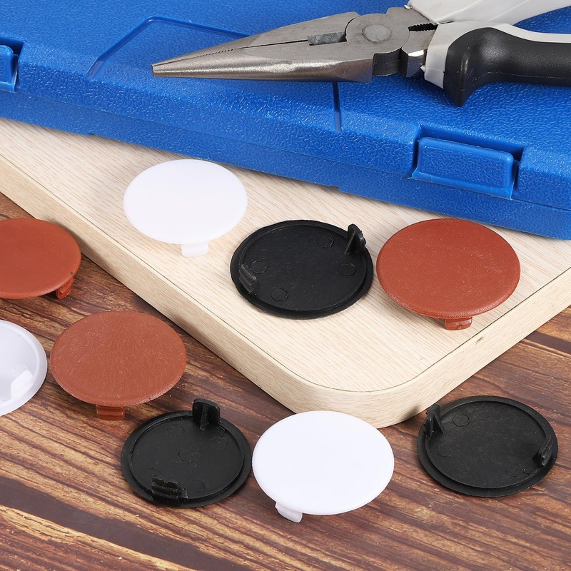 sourcing map Hinge Hole Covers, 28Pcs 38mm(1-1/2") ID - Plastic