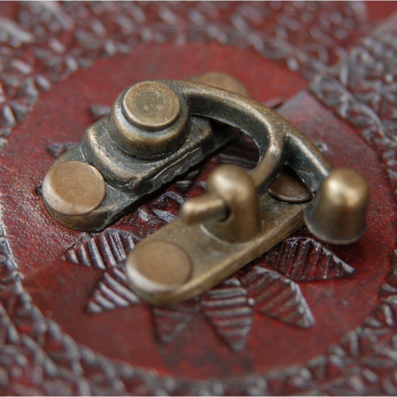 Indra Medium Embossed Leather Journal with Clasp 110 x 160