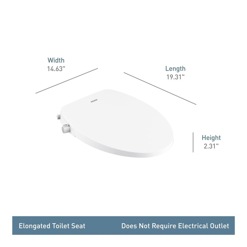 Moen Moen White 2-Series Standard Non-Electronic Bidet Seat for Elongated