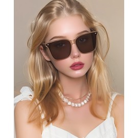 HAUMAUH Sunglasses Womens mens | Classic Square Frames | Beach Party Shopping Travel Golf Fishing Outdoor