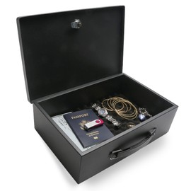 Honeywell Safes & Door Locks - Small Safe Box for Home - Fire Resistant Documents Lock Box with Keys - Steel Security with Key Lock for Personal Items, Jewelry, Money - 0.17 Cubic Feet - Black - 6104