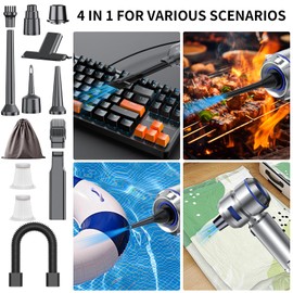 WINWEND Portable Car Vacuum - 22000PA Cars Vacuum Cleaner High Power 4 in 1 Compressed Air Duster & Air Blower & Pump Hand Held Vacuums Cordless with Brushless Motor for Car Home Office Blue