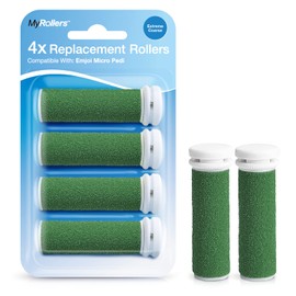 4 x EXTREME Coarse Green Replacement Rollers Compatible with Emjoi Micro Pedi
