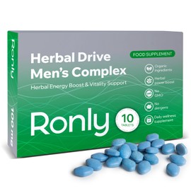 RONLY Herbal Drive 100mg – 10 Tablets for Men | Strong Effect Herbal Supplement | Maca, Tribulus & Rhodiola Formula | Energy, Stamina & Enhanced Vitality Support | Advanced Men’s Complex | UK Made