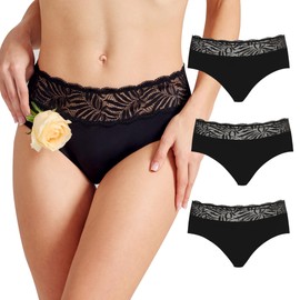 Battewa Full Cover Leak Proof Underwear for Women Overnight Incontinence Underwear Waterproof Bladder Leak Protective Briefs Absorbent Adult Panties 100ML (Black 3XL)