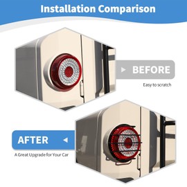 DIYUCAR Taillight Cover Compatible with Ineos Grenadier 2020-2024 Taillight Protector Cover Tail Light Lamp Cover Trim Frame Bezel Decoration 2 Pack Carbon Steel