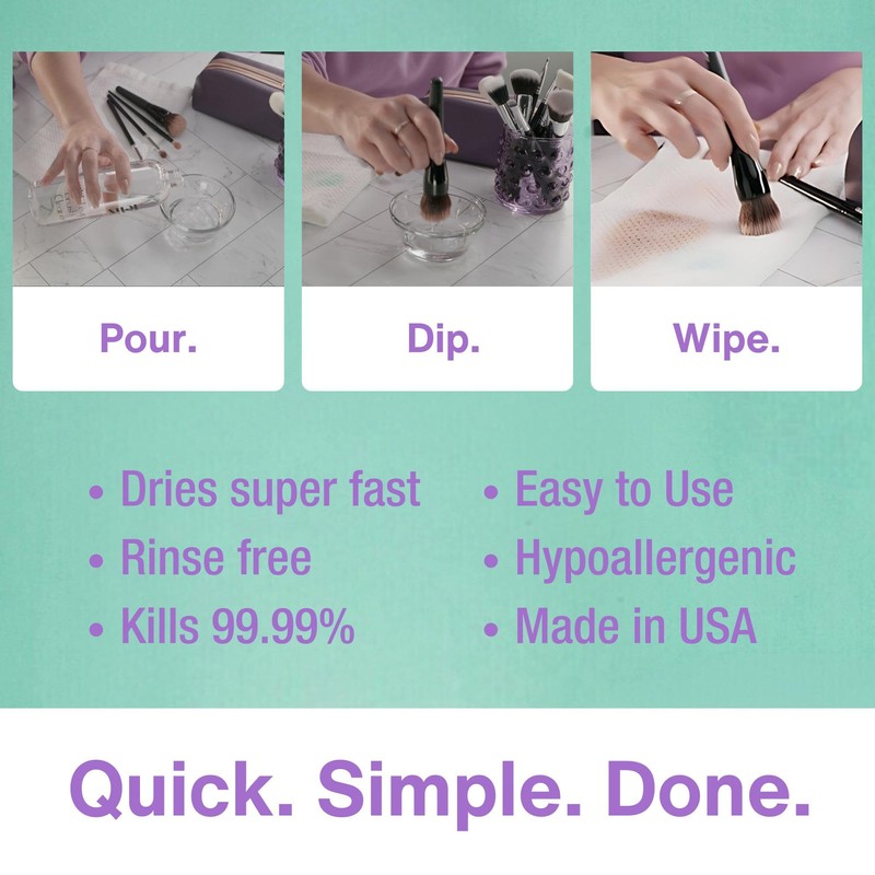 Felix Professional Liquid Makeup Brush Cleaner Solution | Rinsless, Quick