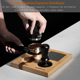 IKAPE Coffee Products, 53 mm Coffee Distributor, Gravity Adaptive Espresso Distributor, Fits All 53 mm Espresso Portafilter