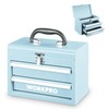 WORKPRO Portable Mini Tool Box, 2 Drawers Metal Tool Chest
