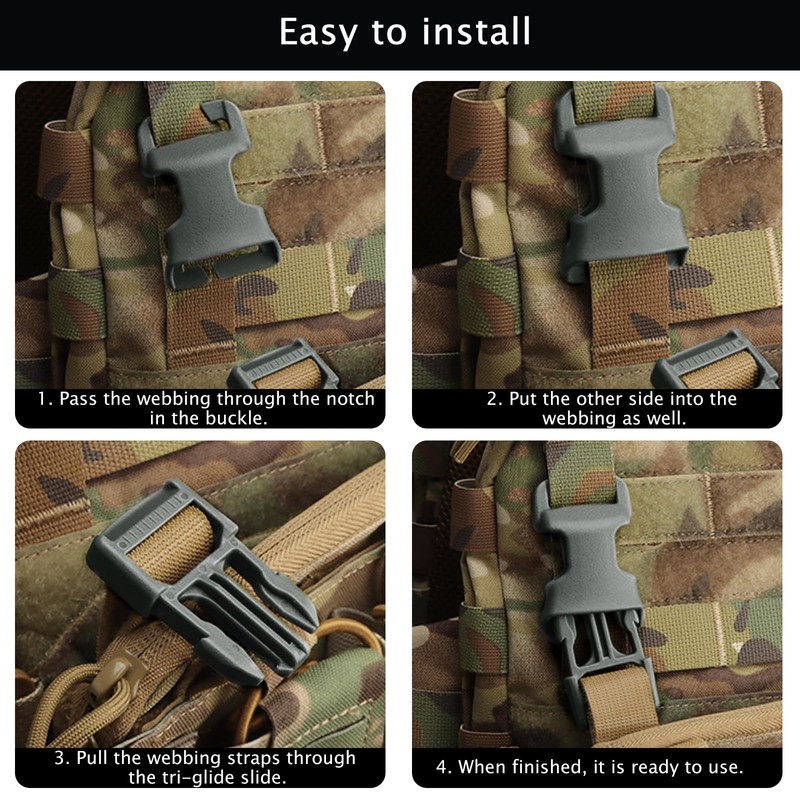 Qavctw 2x 1'' Buckle Quick Side Release Buckle for Tactical