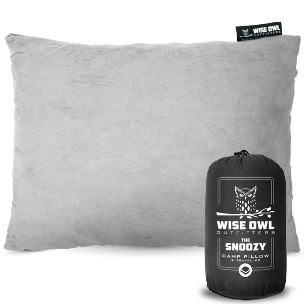 Wise Owl Outfitters Camping Pillow - Travel Pillow, Camping Accessories for Backpacking and Travel - Compressible Memory Foam Pillow - Small/Medium