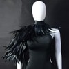 Homelex Gothic Real Black Feather Cape Shawl Shoulder Wings Choker