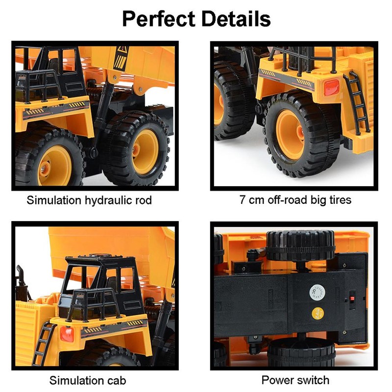 2.4GHz Remote Control 6 Channel Dump Truck with Lights Simulation