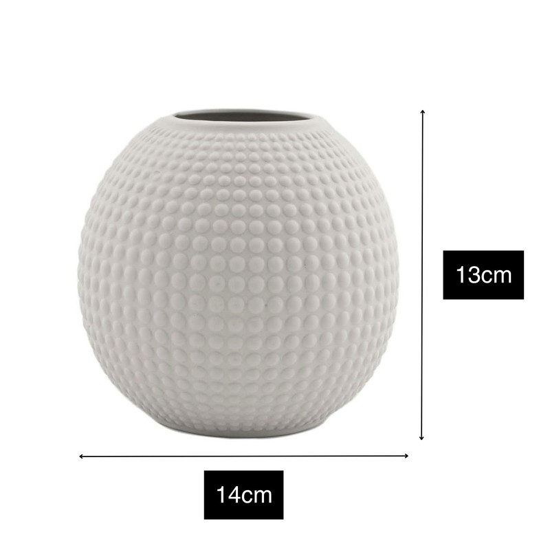 Point-Virgule Small Vase, Decorative Living Room, Beautiful, Ceramic, Light Grey,
