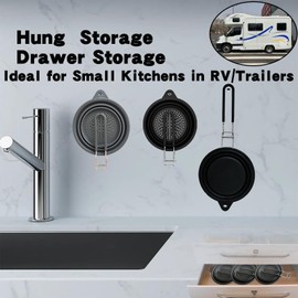 Silicone Collapsible Colander with Handle,Home/RV Kitchen Space Saving Silicone Colander,Drainage of Food,Vegetables,Fruits (Grey)