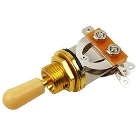 Metric 3 Way Short Straight Guitar Toggle Switch Pickup Selector for Epiphone Les Paul Electric Guitar,Gold Top with Cream Tip