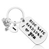Vadaka Ride Safe Keychain Letter A-Z Couple Keychain Biker Gift