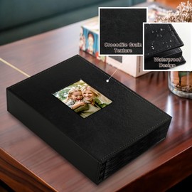 Ywlake Photo Album 10 x 15 300 cm Leather Slip-in Album for Landscape Photos Pictures Black