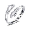 Yifnny Hug Ring, Engagement Ring, Engraved Words, Hug Hands, Open