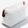 Personalization Universe Trapunto Initial Vegan Leather Cosmetic Travel Case- White