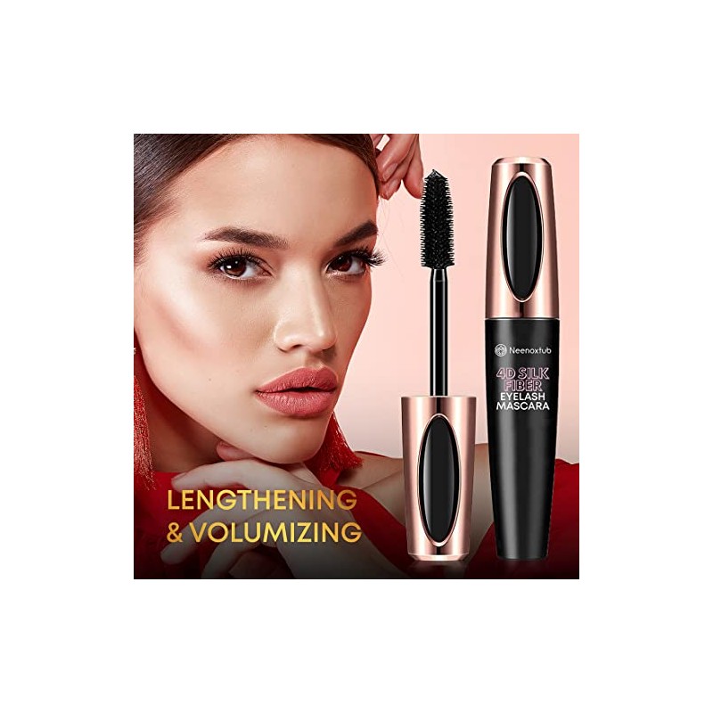 4D Silk Fiber Lash Mascara, Lengthening and Thick, Long Lasting,