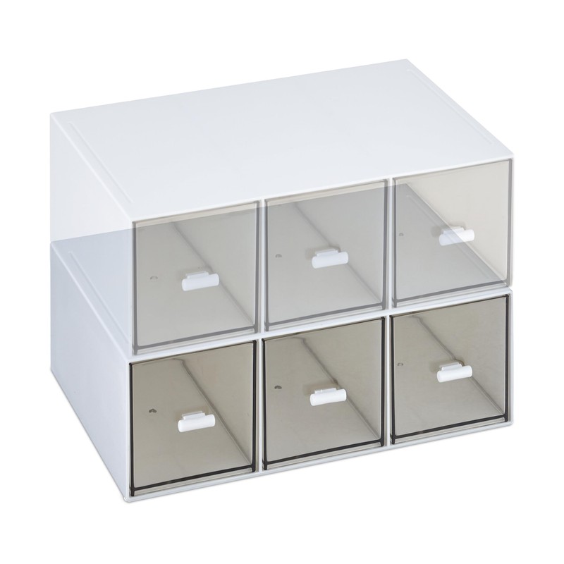 Relaxdays Tea Organiser 3 Compartments Plastic Vertical or Horizontal Stackable