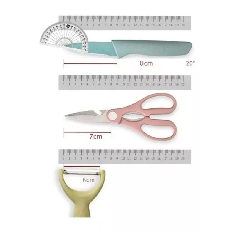 Molin Dollins Set Juego De Cuchillos 6pzs Cubierta Cerámica Color