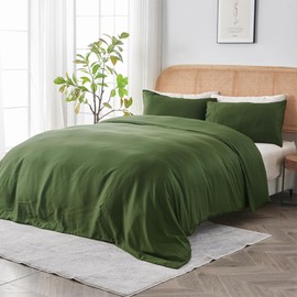 SIJO AiryWeight Tencel Duvet Cover, 100% Lyocell Derived from Eucalyptus, Buttery Soft, Best Cooling Sheets by Architectural Digest (Forest, King/Cal King 106"x90")