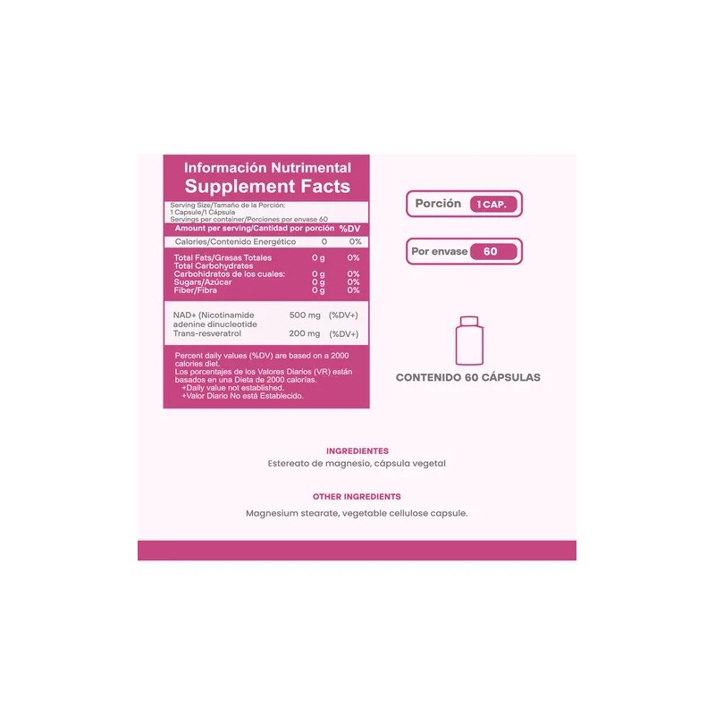 Nad Y Resveratrol De Long Living (pack De 2) 500mg