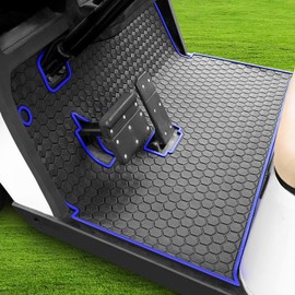 EZGO TXT Golf Cart Floor Mat, Upgraded Non-Slip Improved Full Coverage Liner Mats Unique with 8mm Thickness Rubber, Fits for EZGO TXT (1994+), EX1 (2020), Valor, Cushman Workhorse & Express S4