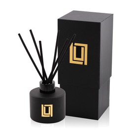 Lulu Candles | Reed Diffuser Set | Nag Champa - Indian Incense | 6 Reed Sticks | Scent Diffuser for Bedroom Bathroom Living Room & Office (4.2 FL Oz.)