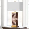 QiMH 31'' Rustic Table Lamp for Bedroom & Living Room,
