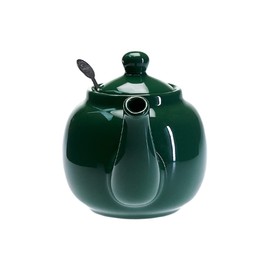 LONDON POTTERY FARM HOUSE ENVERHELK TEA POT FOR TEA HOUSE, A TEA POT FOR HOME USE, 2 Cups, 2 Cups, Green, Stoneware, Cute Round Shape, Stainless Steel Fine Tea Strainer Included,