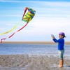 KOKOSUN Frameless Soft Kite, Colorful Parafoil Kite with Long Tail
