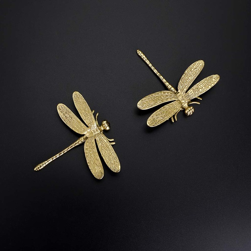 BSTKEY 2 Packs Brass Drawer Handles Cupboard Wardrobe Dresser Handle