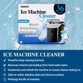 USKICH Ice Machine Cleaner Descaler Tablets-36Pack Ice Maker Cleaner Compatible with Frigidaire, Opal, GE Profile, Kitchenaid, Nickel Safe Scale Remover for Countertop, Nugget Ice Makers