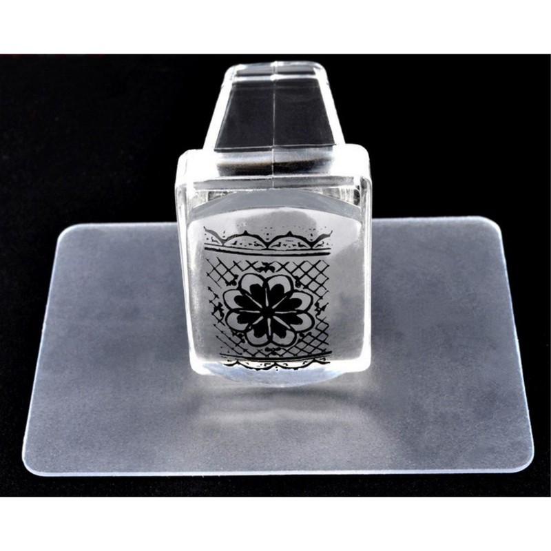 yueton Clear Jelly Soft Silicone Rectangular Nail Art Stamping Stamper