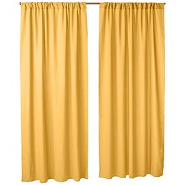 LA Linen Pack-2 Polyester Poplin Backdrop Drape 96 by 58-Inch Wide, Light Yellow, 96 x 58
