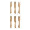 HIC Kitchen Reusable Mini Serving Forks, Burnished Bamboo, Set of