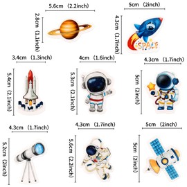 Ercadio 40 Pack Edible Space Astronaut Cupcake Toppers Space Astronaut Moon Rocket Planet Cupcake Drink Topper Earth Planet Cupcake Picks Space Theme Gender Reveal Birthday Shower Party Supplies