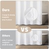 Felisa Short Waterproof Fabric Shower Curtain Liner with 3 Large
