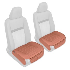 Motor Trend Faux Leather Front Seat Cover for Cars - Set of 2 Brown Front Car Seat Covers for SUV & Truck with Storage Pockets - Automotive Car Seat Cover Protector - for Bottom Cushion Coverage Only