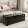 Ottoman with Storage,Upholstered Tufted Bench with Safety Hinge,Holds up to
