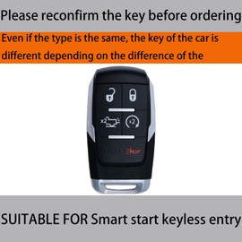 Tyifxom for RAM 1500, RAM 2500, RAM 3500, 4500, 5500 (2019-2025) Keychain Cover, Leather Keychain Soft Case Protective Cover（5- Key Black）