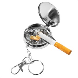 com-four® 3x Taschenaschenbecher - Geschlossener Zigaretten-Taschenascher - Mini-Aschenbecher als Schlüsselanhänger [Auswahl variiert] (1x 3er Pack)
