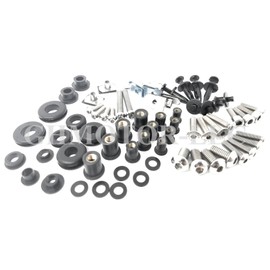 GHMotor Complete Fairings Bolts Screws Fasteners Kit Set Made in USA for 2003 2004 KAWASAKI ZX6R ZX-6R 636 - Silver