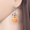 DUOWEI Acrylic Brown Yorkie Yorkshire Retriever Dog Necklace Earrings Set