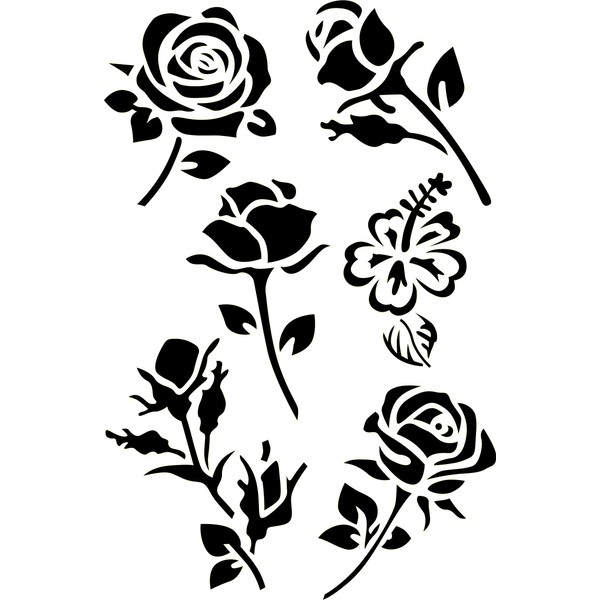 Re-usable Roses Pattern Stencil Wall Template for Arts Crafts NO36
