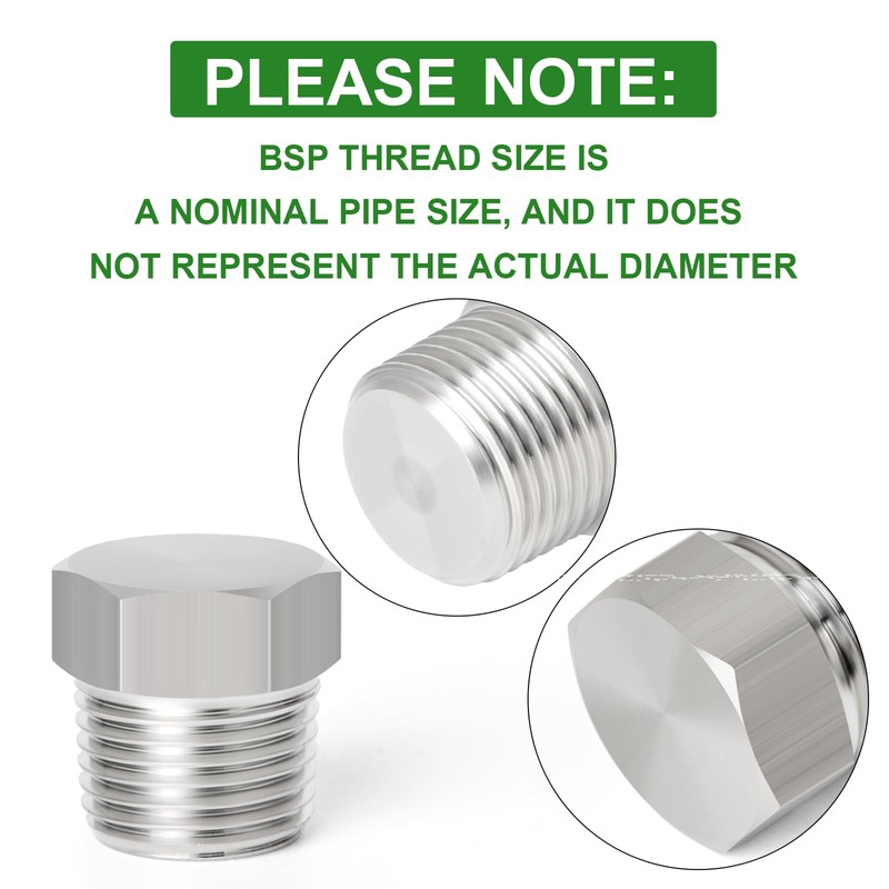 TAISHER 10 Pcs Stainless Steel Outer Hex Thread Socket Pipe