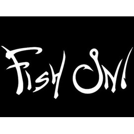 Fish On Sticker Vinyl Decal - Car Truck Window Boat Kayak Fishing Hunting Sports, Die cut vinyl decal for windows, cars, trucks, tool boxes, laptops, MacBook - virtually any hard, smooth surface